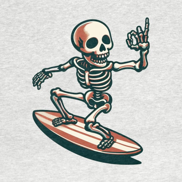 Surfing Skeleton 2 by OldSchoolRetro